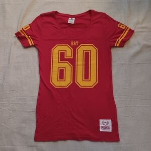 PINK Victoria's Secret x NFL KC Chiefs Short Sleeve Shirt Women's Size Small